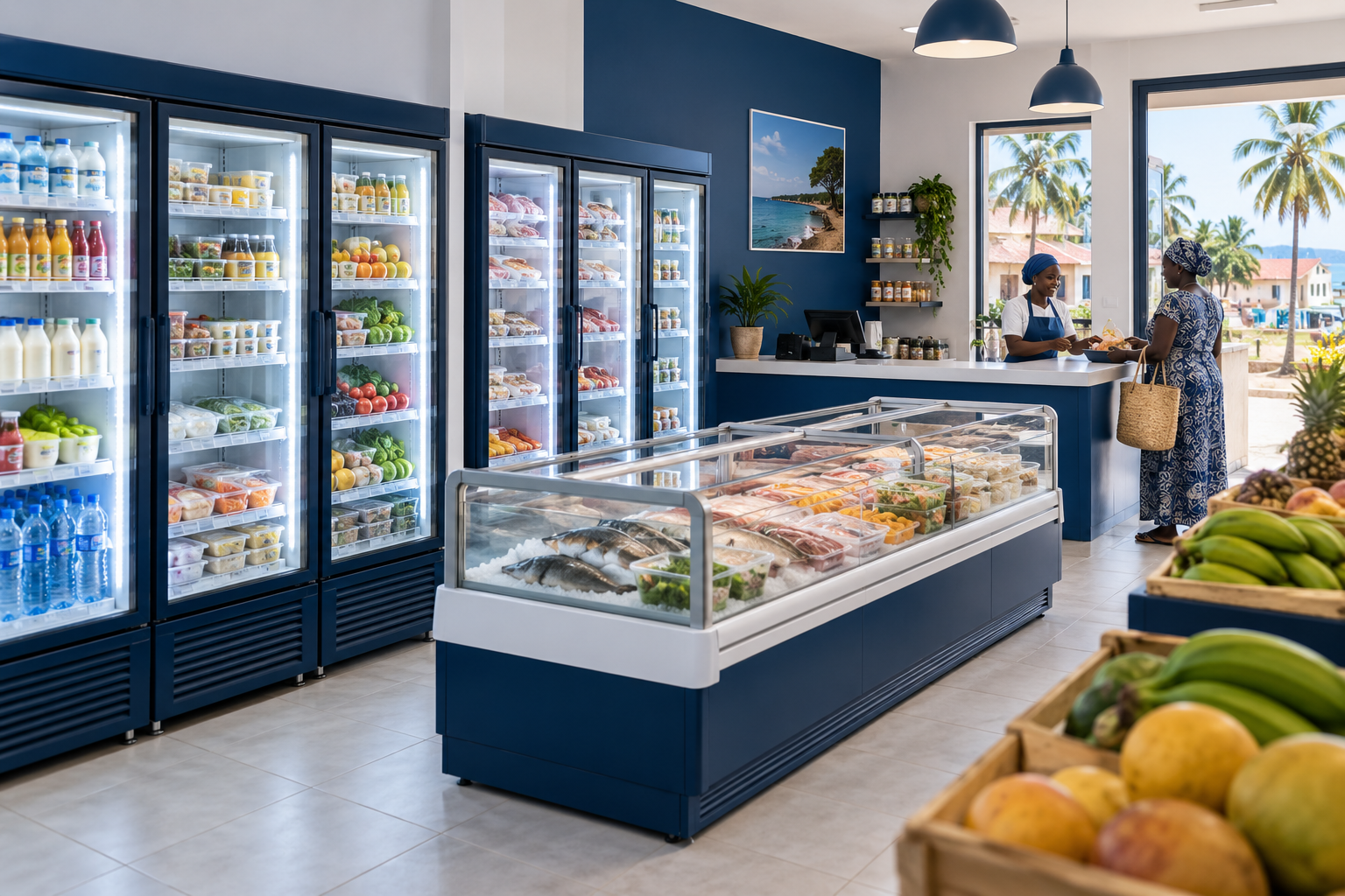 Commercial refrigeration — concept illustration